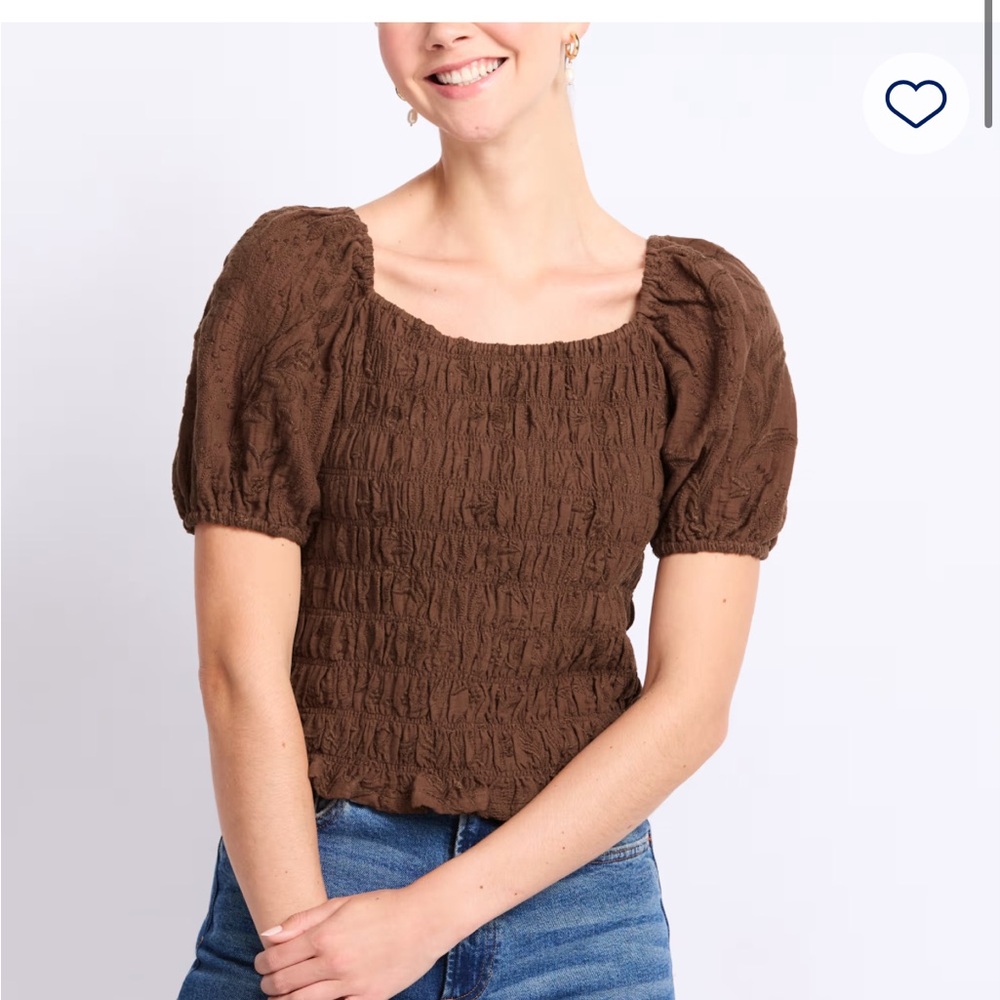 Smocked Puff Sleeve Blouse